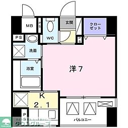 Ｇｒａｃｅ　Ｐａｒｋ 5階1Kの間取り