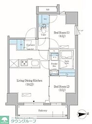 アーバネックス上野元浅草 11階2LDKの間取り