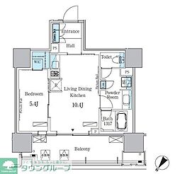 HARUMI　FLAG　PORT　VILLAGE　A棟 11階1LDKの間取り