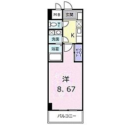カルナック石鍋 1階1Kの間取り