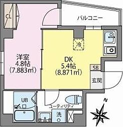 (仮称)荒川区南千住2丁目新築 9階1DKの間取り