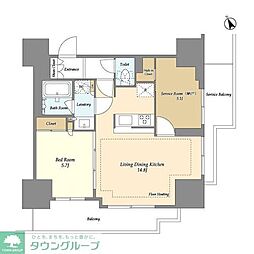 オアーゼ日暮里レジデンス 6階1SLDKの間取り