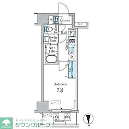 リビオメゾン両国ノース 10階1Kの間取り