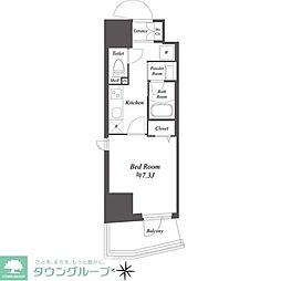 ドゥーエ亀戸II 8階1Kの間取り