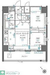 アルファレジデンシア南千住 15階2LDKの間取り