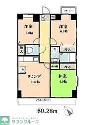 グレース八広 3LDKの間取図画像