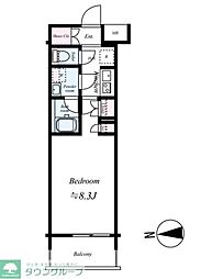GENOVIA隅田川west skygarden 1階1Kの間取り