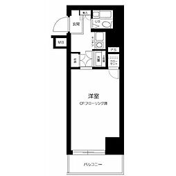 パークハイム駒形 6階1Kの間取り