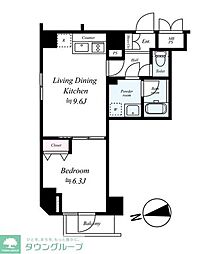 ARTESSIMO PRENDO 8階1LDKの間取り
