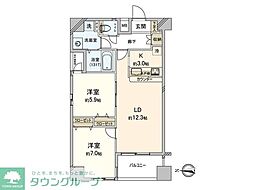 リ・プレゼ入谷 2LDKの間取図画像