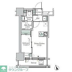 ONEROOFRESIDENCE浅草橋 1DKの間取図画像