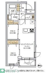 リビオメゾン湯島 2LDKの間取図画像