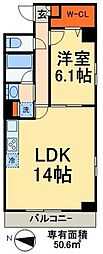 アンファンテーヌ 1LDKの間取図画像