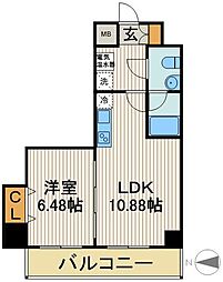 クレスト南千住 1LDKの間取図画像