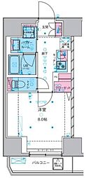 ジェノヴィア上野3スカイガーデン 1Kの間取図画像