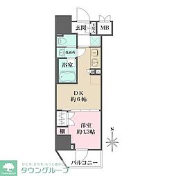 ルフォンプログレ元浅草マークス 1DKの間取図画像