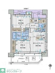 オーキッドレジデンス森下 2DKの間取図画像