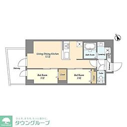 アルファコート曳舟2 2LDKの間取図画像