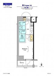 プラウドフラット木場2 1Kの間取図画像