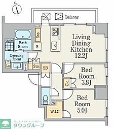 クレストコート町屋 2LDKの間取図画像