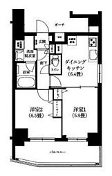 ティモーネ上野の森ノルド 2DKの間取図画像