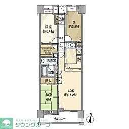 クレストフォルム東大島 2SLDKの間取図画像