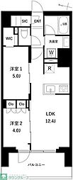 プレディアコート西日暮里 2LDKの間取図画像