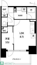 プレディアコート西日暮里 1LDKの間取図画像