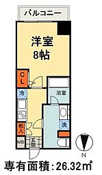 LEXE秋葉原イースト 1Kの間取図画像