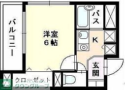 アンソレイユアヴニュ 1Kの間取図画像