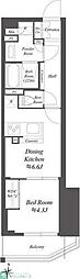 WORVE東京木場 1DKの間取図画像
