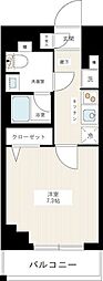 AZEST千住大橋 1Kの間取図画像