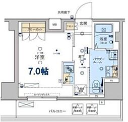ジェノヴィア東日本橋駅前グリーンヴェール 1Kの間取図画像