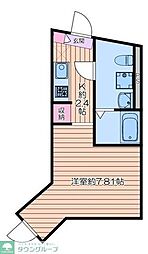 町屋PrimeCourt ワンルームの間取図画像