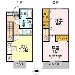 リアン 2DKの間取図画像