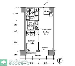 パークアクシス東陽町 1LDKの間取図画像