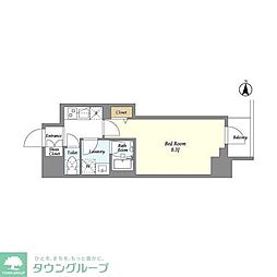 クラリティア入谷 1Kの間取図画像