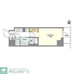 クラリティア入谷 1Kの間取図画像