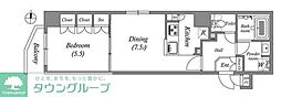 GRANPASEO本所吾妻橋 1DKの間取図画像