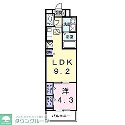 リッシュ メゾン 1LDKの間取図画像