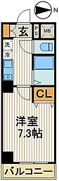 アリュール吾妻橋 1Kの間取図画像