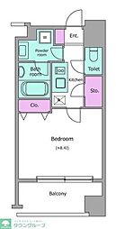 レジディア築地 1Kの間取図画像