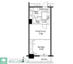 パークアクシス亀戸 1LDKの間取図画像
