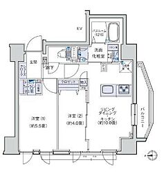 オーキッドレジデンス三ノ輪 2LDKの間取図画像