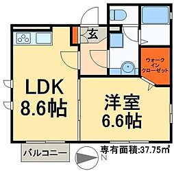 アグレアブル千住 1LDKの間取図画像
