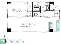 湯島台レジデンス 1LDKの間取図画像