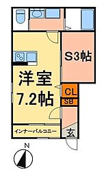 グレースフルプレイス 1Kの間取図画像