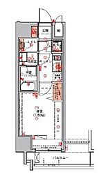 ハーモニーレジデンス錦糸町#002 1Kの間取図画像