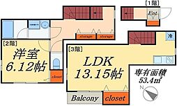 DUOMAISON押上 1LDKの間取図画像