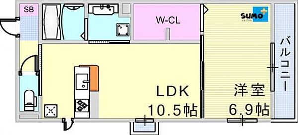 ブランシェ本町 303｜兵庫県明石市本町２丁目(賃貸アパート1LDK・3階・41.53㎡)の写真 その2